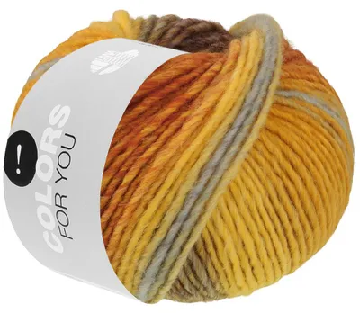 Produktbild von Lana Grossa COLORS FOR YOU 50 g voluminöses Dochtgarn mit Farbverlauf 90 m Farbe 164 - Gelb/Safrangelb/Hellgrau/Veilchenblau/Ocker/Braun/...