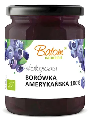 DŻEMIK Z BORÓWKI AMERYKAŃSKIEJ 80% BEZ DODATKU CUKRU BIO