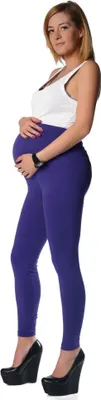 Produktbild von Umstandsleggings Lang Baumwolle Schwangerschaft Bauchbund EU Violett 2XL/44