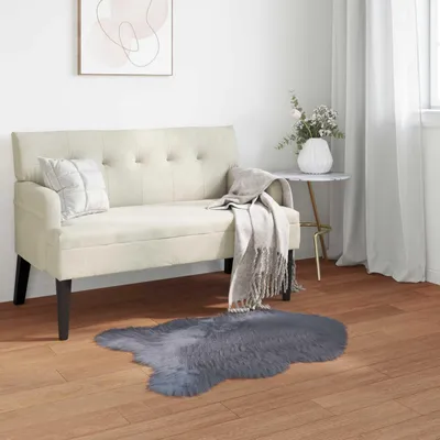 Produktbild von "Schlussverkauf" moderne Teppich - Wohnzimmer Kunstschaffell Teppich Tafalla Anthrazit 50x80 cm Polyester  C12691
