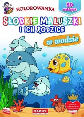 Productafbeelding van Kolorowanka z naklejkami Słodkie maluszki i ich rodzice "W wodzie" Martel