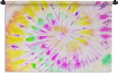 Produktbild von MuchoWow® Wandteppich Wandbehang Sommer - Krawattenfärbung - Gelb 150x100 cm Tapisserie Dekoration Wandtuch - Waschbar - Tapisserien - Wand-Decke