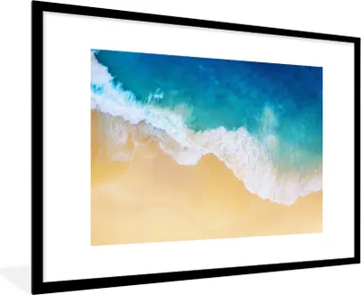 Produktbild von MuchoWow® MuchoWow® Gerahmtes Poster Strand - Meer - Golf - Sand 90x60 cm - Poster mit zchwarzem Bilderrahmen - Wanddekoration - Fotos