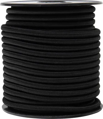 Obrázek produktu pro Černá elastická bungee šňůra, Ø 6 mm x 20 m