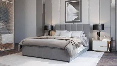 Produktbild von Hotel-Doppelbett 180x200 LUNARIA 1 - grau
