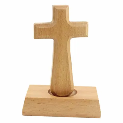 Immagine prodotto di Croce di legno 05 su base 12,5 cm
