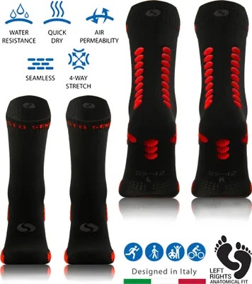 Immagine prodotto di SESTIMI Sport Socks SKB09 - Calze sportive senza cuciture | in spugna, traspiranti, anatomiche | corsa, fitness, escursionismo | comfort e resistenza |  EU