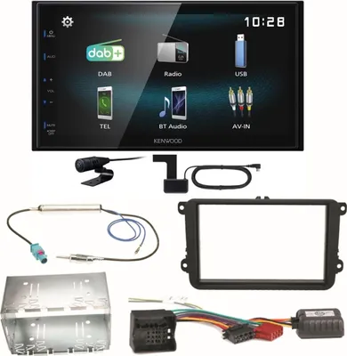 Produktbild von Kenwood DMX-125DAB Bluetooth USB Einbauset für Golf 5 6 Passat 3C CC B7 Touran