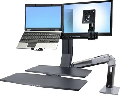 Immagine prodotto di Ergotron WorkFit Kit di conversione in LCD e laptop con doppio display, per WorkFit-S o WorkFit-C