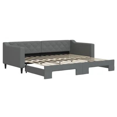 Immagine prodotto di vidaXL Letto da giorno allungabile grigio scuro 90x200 cm in tessuto