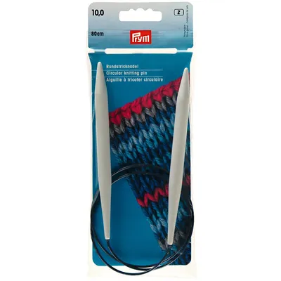 Produktbild von PRYM Rundstricknadeln, Kunststoff, 80 cm, Ø 10,00 mm, grau