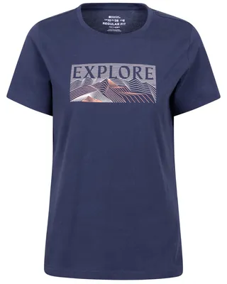 Produktbild von Mountain Warehouse Damen Explore Baumwoll UV-Schutz T-Shirt MW5448 (44 DE) (Marine)