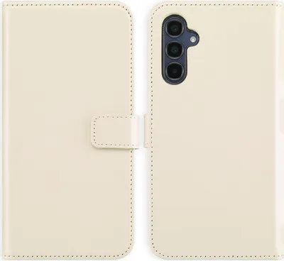 Image de Selencia Bibliothèque en cuir véritable pour le Samsung Galaxy A34 (5G) - Greige