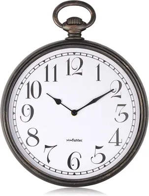 Productafbeelding van PromoHome® Vintage Wandklok - Retro design met grote Romeinse cijfers - 30 cm, zwart