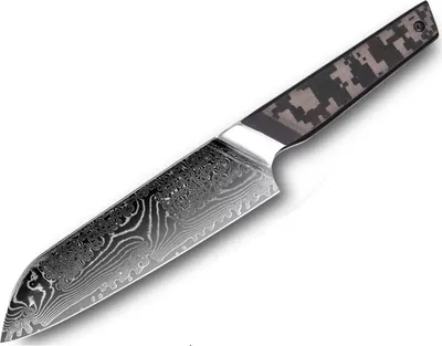 Image de Couteau de cuisine damassé TA-37577 - Santoku Noir KP37577