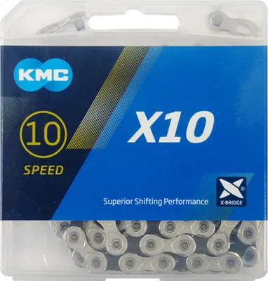 Produktbild von KMC Kette X10 10-fach, 122 Glieder Missing Link, 1/2x11/128, silber/grau