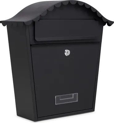 Produktbild von Briefkasten abschließbar mit Schlüsseln - Wasserdicht verzinkter Stahl - Einfach zu installieren - 36x13x37cm (Schwarz)