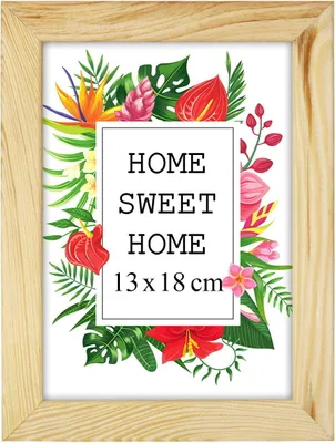 Obrázek produktu pro MG Design rámeček na obrazy 13 x 18 cm - přírodní barva, ze dřeva, s akrylovým sklem - pro vertikální nebo horizontální zavěšení/postavení, na fotografie, plakáty