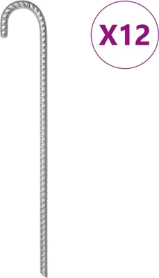 Produktbild von Zeltheringe 12 Stk. 41,5 cm Ø12 mm Verzinkter Stahl
