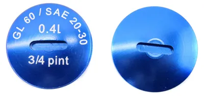 Produktbild von Set: 2x Verschlussschraube Getriebedeckel, Alu in Blau mit O-Ringen