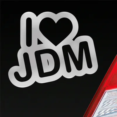 Produktbild von Auto Aufkleber I Love JDM Liebe Tuning 12x10 cm Silber Sticker Heckscheibenaufkleber