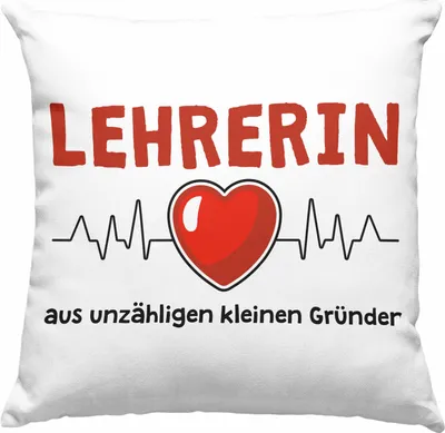 Produktbild von Trendation - Lehrerin Geschenk Deko-Kissen mit Füllung 40x40 Geschenkidee Lustig Danke Sprüche Dankeschön Grundschule Grundschullehrerin (Grau)