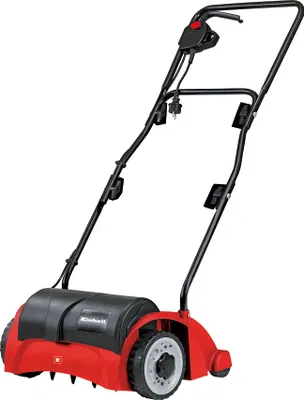 Produktbild von Einhell Elektro-Vertikutierer GC-ES 1231, Leistung 1200 Watt, Arbeitsbreite 31 cm, Arbeitstiefe 3 Stufen, 9 mm, klappbarer Führungsholm, empfohlen für Rasenflächen bis 300 m², 3420610