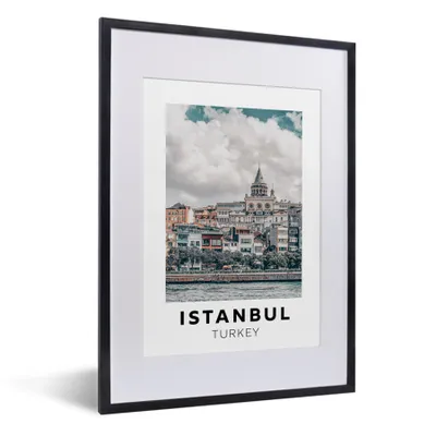Produktbild von MuchoWow® Gerahmtes Poster Istanbul - Türkei - Wolken 30x40 cm - Poster mit Schwarzem Bilderrahmen Wandposter Rahmen Foto Bilder - Wandposter Schlafzimmer