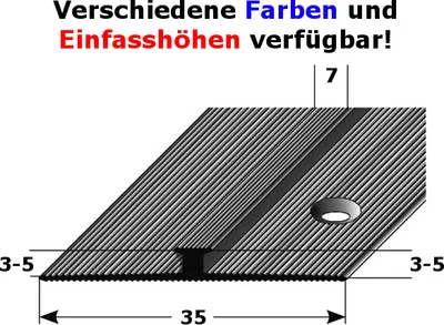 Produktbild von Doppel-Anstoßprofil "Rathmore" Anstoßleiste für Designbeläge (doppelseitig), 3 - 5 mm Einfasshöhe, Aluminium eloxiert, gebohrt, Typ 28/30-goldfarbig-5