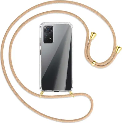Produktbild von Handykette Backcover-Schutzhülle mit Band (Metall goldfarben) für Xiaomi Redmi Note 11 Pro 4G/5G (EU) - beige