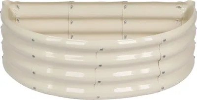 Produktbild von Halbrundes Hochbeet aus verzinktem Stahl – 90 cm x 45 cm – Elfenbein