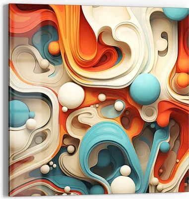 Produktbild von DEQOART Glasbild Echtglas 50x50 cm 'Organische Harmonie' Wandbild Bild modern Deko