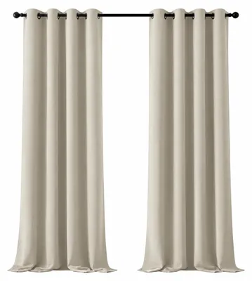 Verdunkelungsvorhang 2er-Pack, Creme, 140x245 cm, Wärmeisolierung, Ösen