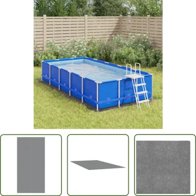 Produktbild von The Living Store Pool-Bodentuch Hellgrau 500x250 cm Polyester Geotextil