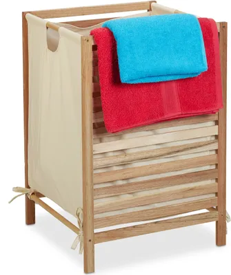 Produktbild von relaxdays Wäschekorb Walnussholz