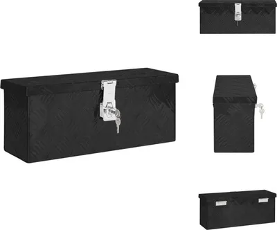 Zdjęcie produktu dla vidaXL Skrzynka do przechowywania czarna 50x15x20,5 cm aluminium - Skrzynki narzędziowe