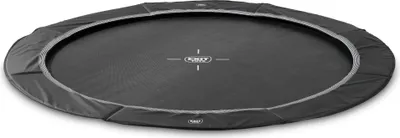 Image de EXIT InTerra Trampoline Sportive ø305cm – Au niveau du sol – Rond – pour Enfants – Noir