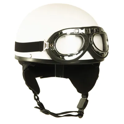 Produktbild von Mil-Tec Helm, Halbschale mit Brille, weiß