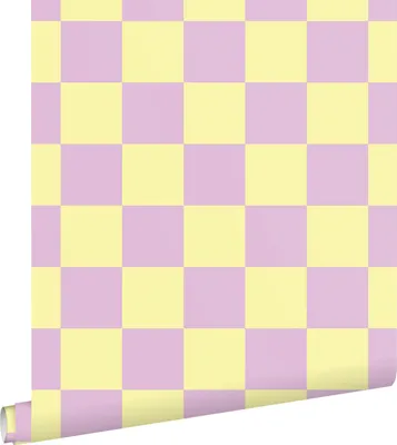 Produktbild von ESTAhome Tapete Karomuster Violett und Gelb 53 cm x 10.05 m