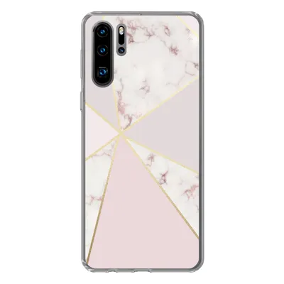 Produktbild von MuchoWow® Handyhülle Schutzhülle Hülle für Huawei P30 Pro Marmor - Gold - Rosa Silikon Softcase Handy Hülle - Schutzdeckel