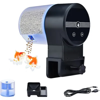 Image de Distributeur automatique de nourriture pour aquarium, distributeur automatique de nourriture pour poissons, distributeur automatique à piles, distributeur de nourriture pour poissons, distributeur de nourriture pour poissons d'aquarium