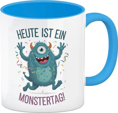 Produktbild von Heute ist ein Monstertag! Kaffeebecher in hellblau