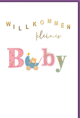 Produktbild von Geburt – Baby – Freudiges Ereignis - Karte mit Umschlag - Willkommen k