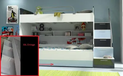 Produktbild von Doppelstockbett Etagenbett Bett Kinderbett Jugendbett Hochbett Neu Violett/Weiß