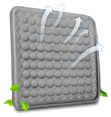 Produktbild von Gel-Sitzkissen für Bürostühle, leicht und dünn, atmungsaktiv, kühles Gelkissen, Waben-Design, lindert Rückenschmerzen, geeignet für Auto, Büro, Zuhause, Rollstuhl und Stuhl