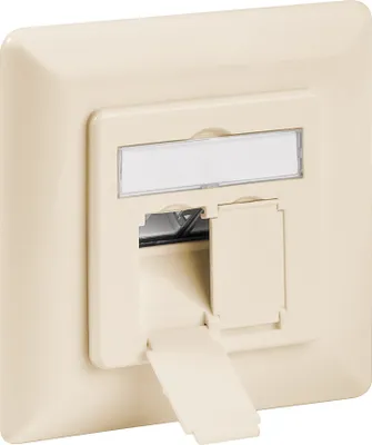 Produktbild von Goobay 68573 CAT 6a Unterputzdose (UP), Beige, Beige - 2x RJ45 Netzwerkdose, geschirmt