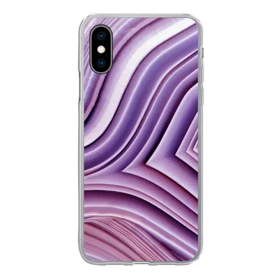 Produktbild von MuchoWow® Handyhülle Schutzhülle Hülle für iPhone X Naturstein - Nahaufnahme - Weiß Silikon Softcase Handy Hülle - Handyhülle