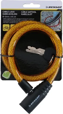 Produktbild von Dunlop - Schlüsselspirale Fahrradschloss 65 cm (orange)
