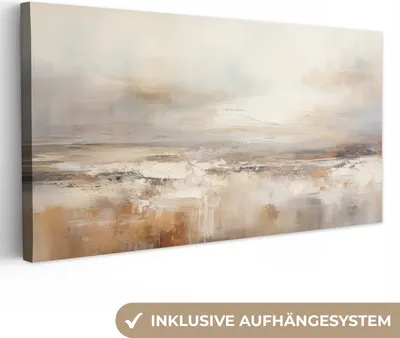 Obrázok produktu pre MuchoWow® - Plátno - Umenie - Industriálne - Sivé - Hnedé - Abstraktné, nástenné umenie, nástenné dekorácie Obývacia izba, 40x20cm