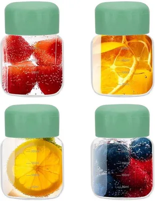 Productafbeelding van Set van 4 Glazen Sapflessen 300 ml met Deksel